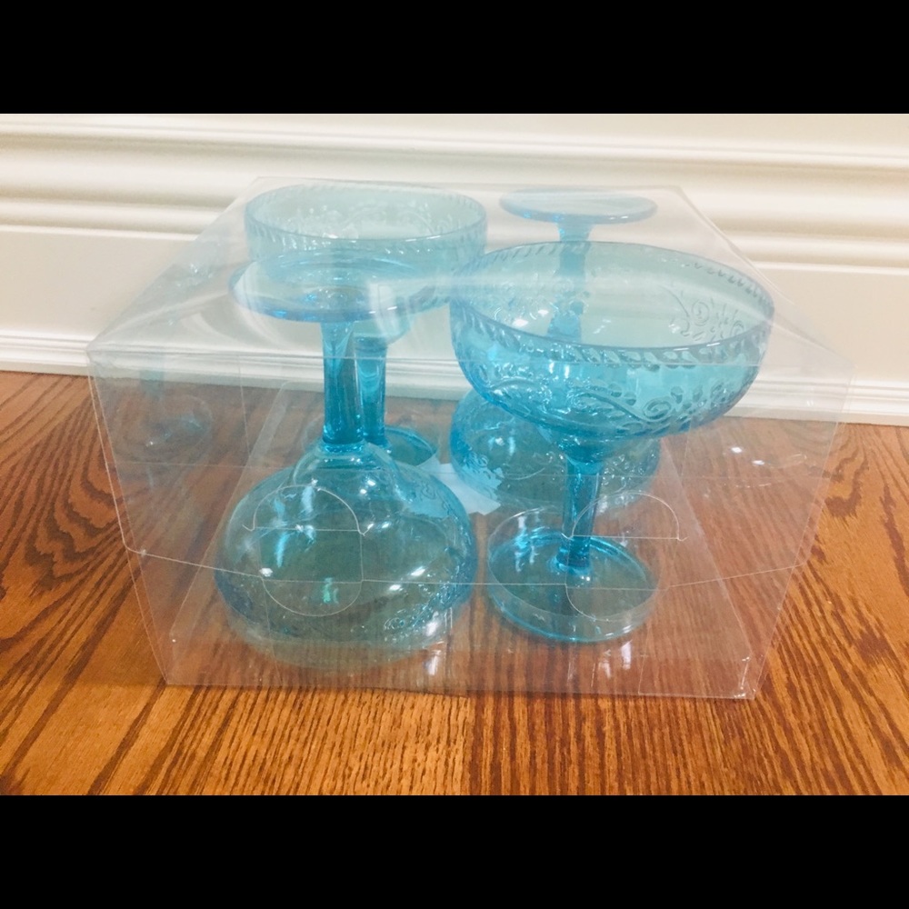 NW BPA FREE BLUE SET OF 4 MARGARITA CUPS